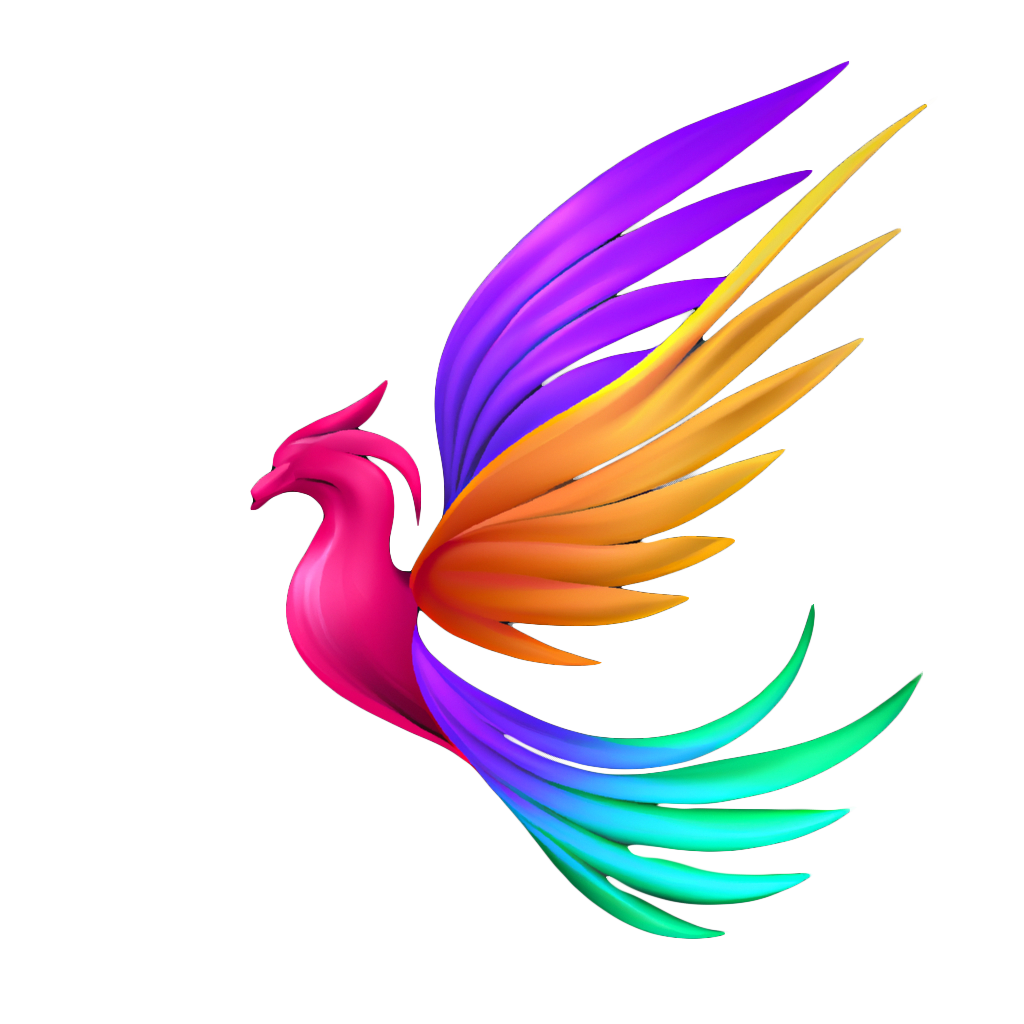 A colorful phoenix, the logo of instructipro.